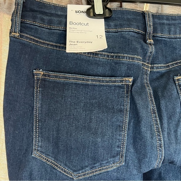 NWT Sonoma The Everyday Jean Bootcut Dark Denim Mid Rise Size 12 - Picture 9 of 12